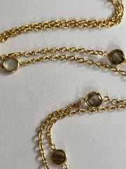 18k Gold Vermeil Plated On 925 Silver Chalcedony And Labradorite Necklace