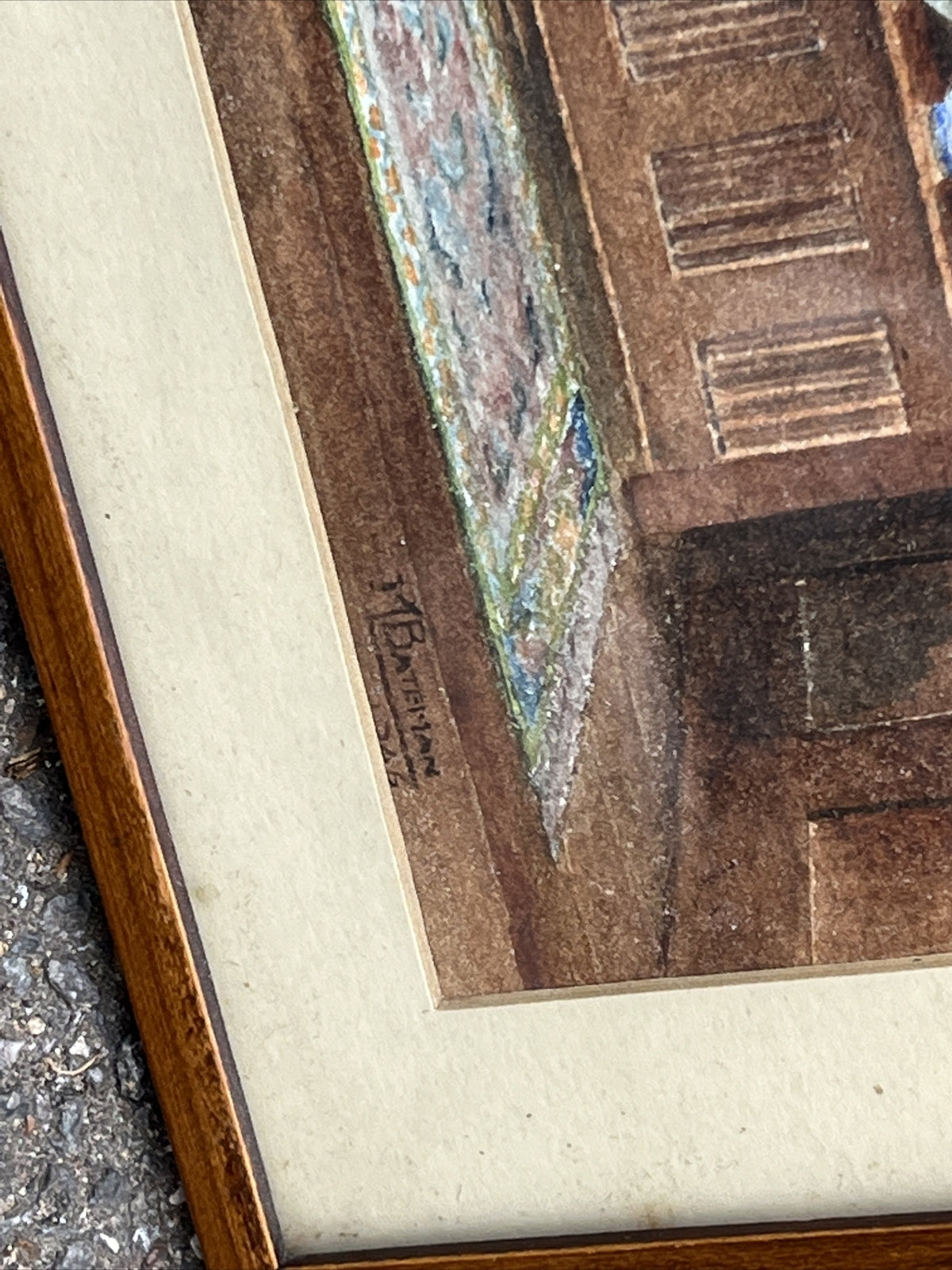 Architectural Watercolour Of A Grand Hall, Signed, M Bateman  & Dated.