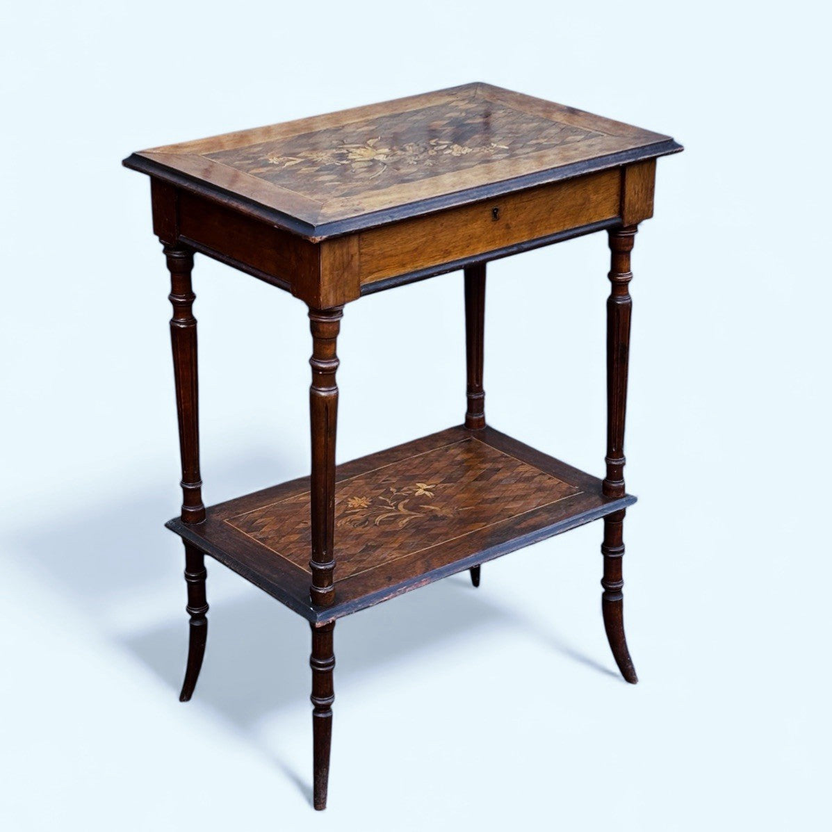 Antique Marquetry Dressing Jewellery Table