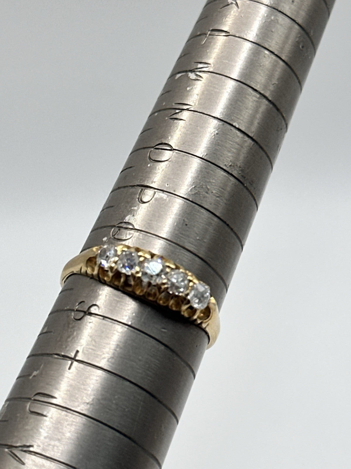 Antique 18ct Gold 5 Old Cut Diamond Ring