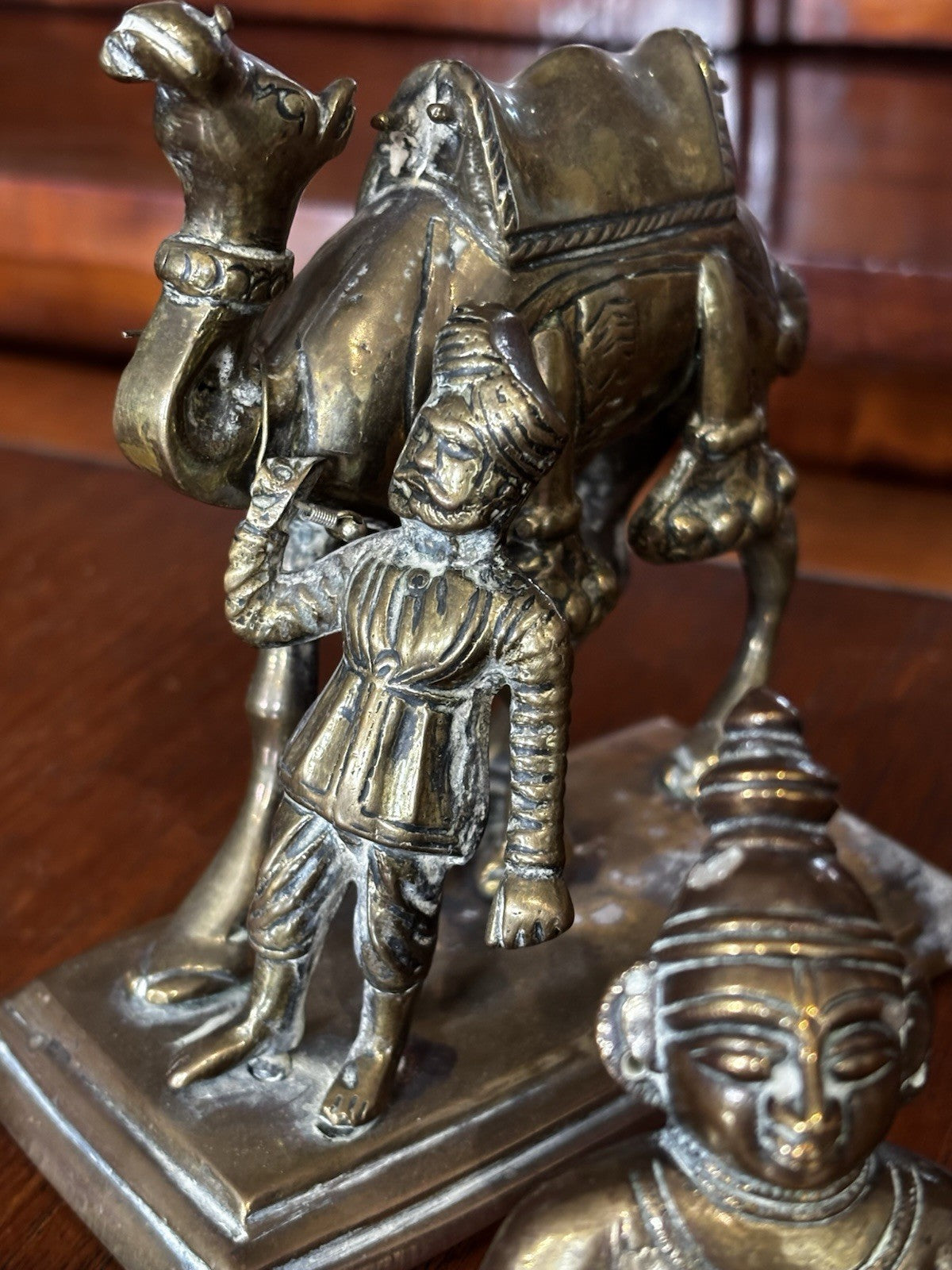 3 Antique Brass Figures