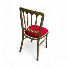 12 Cafe / Events Louis Style Gold Gilt Wooden And Upholstered Dining Chairs