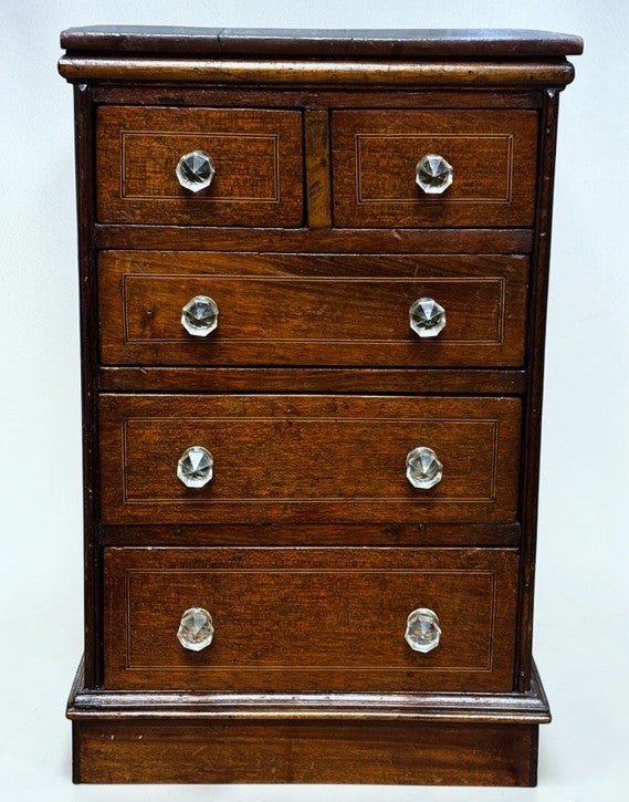 Antique Inlaid Table Top Jewellery/ Trinket Or Collectors Drawers.