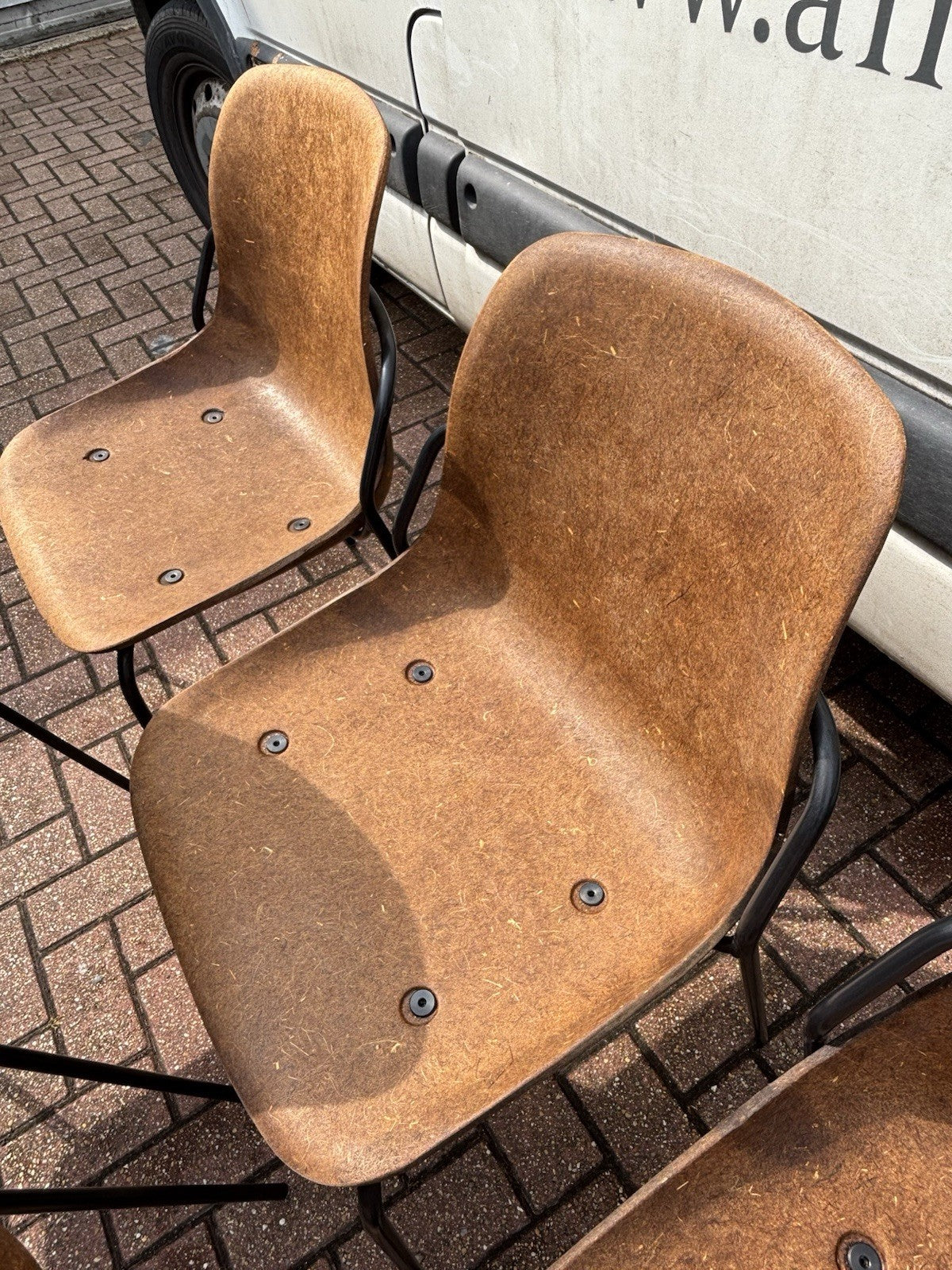 6 Designer Vepa Hemp Chairs. Stacking Chairs.