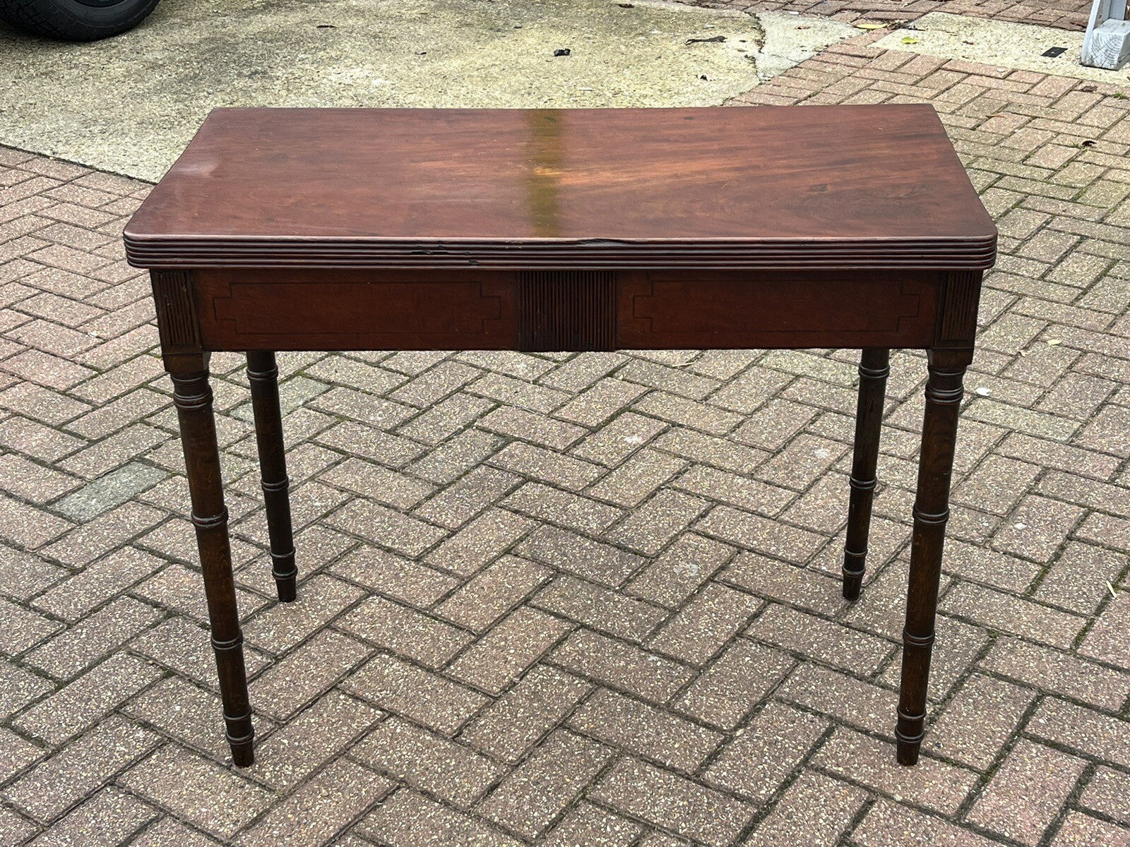 Antique Georgian Cuban Mahogany Games / Tea Table With Fold Over Lid
