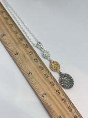 18ct Gold & Rhodium Plated Drop Necklace Earring Set Made With Swarovski Crystal
