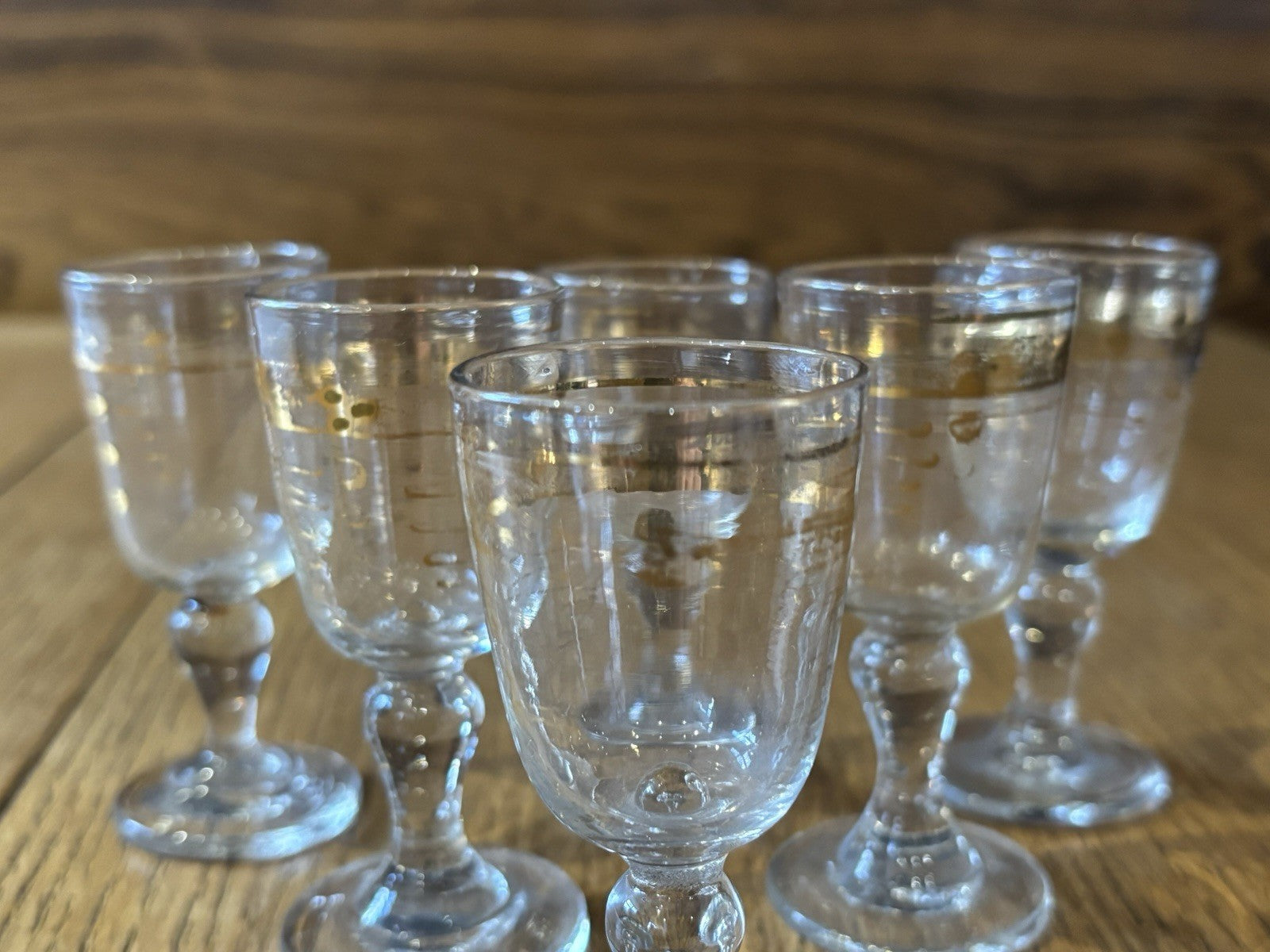 Antique Set Of 6 Liqueur Glasses