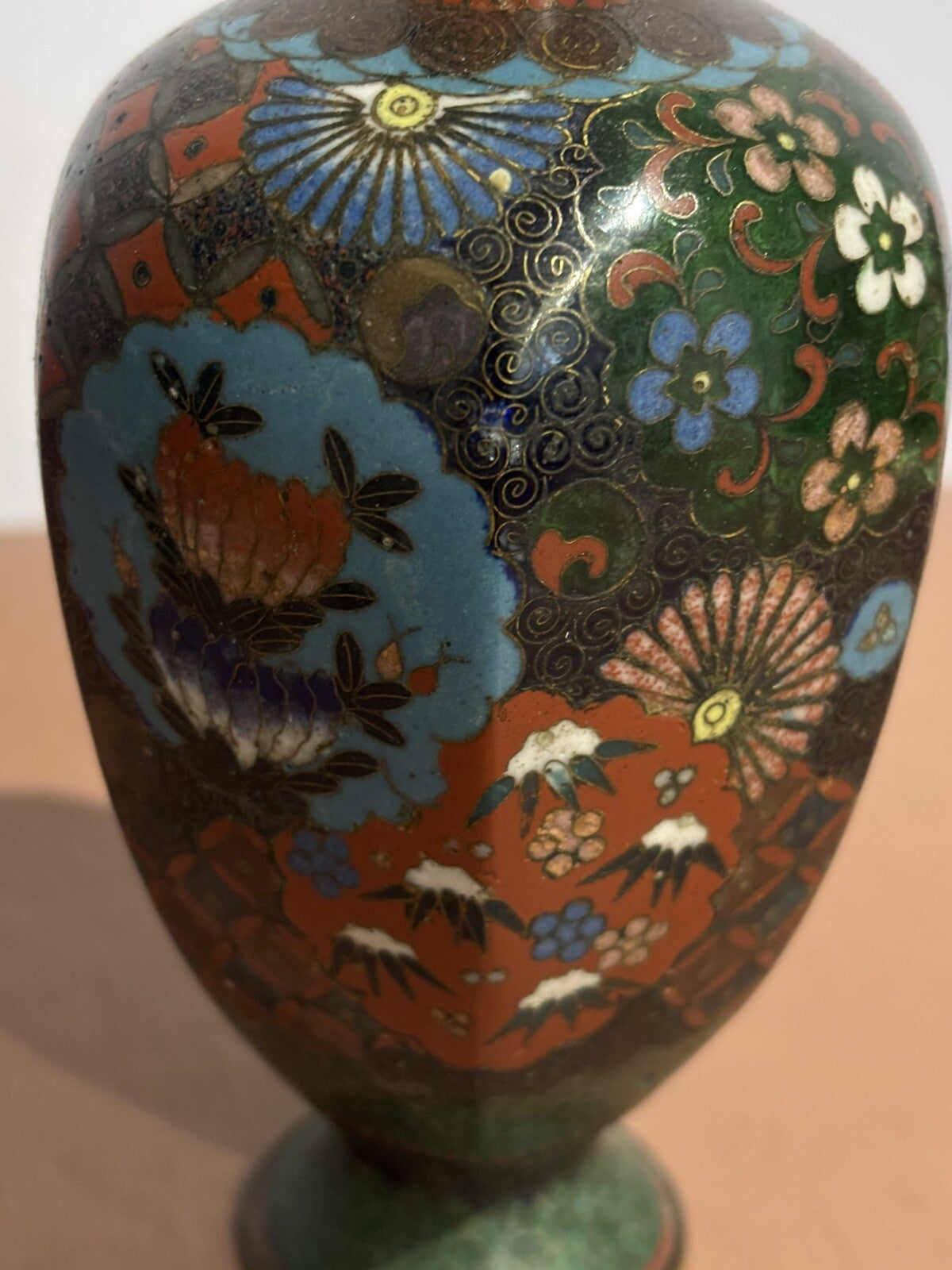 Antique Cloisonné Vases. Good Quality And Highly Decorated.