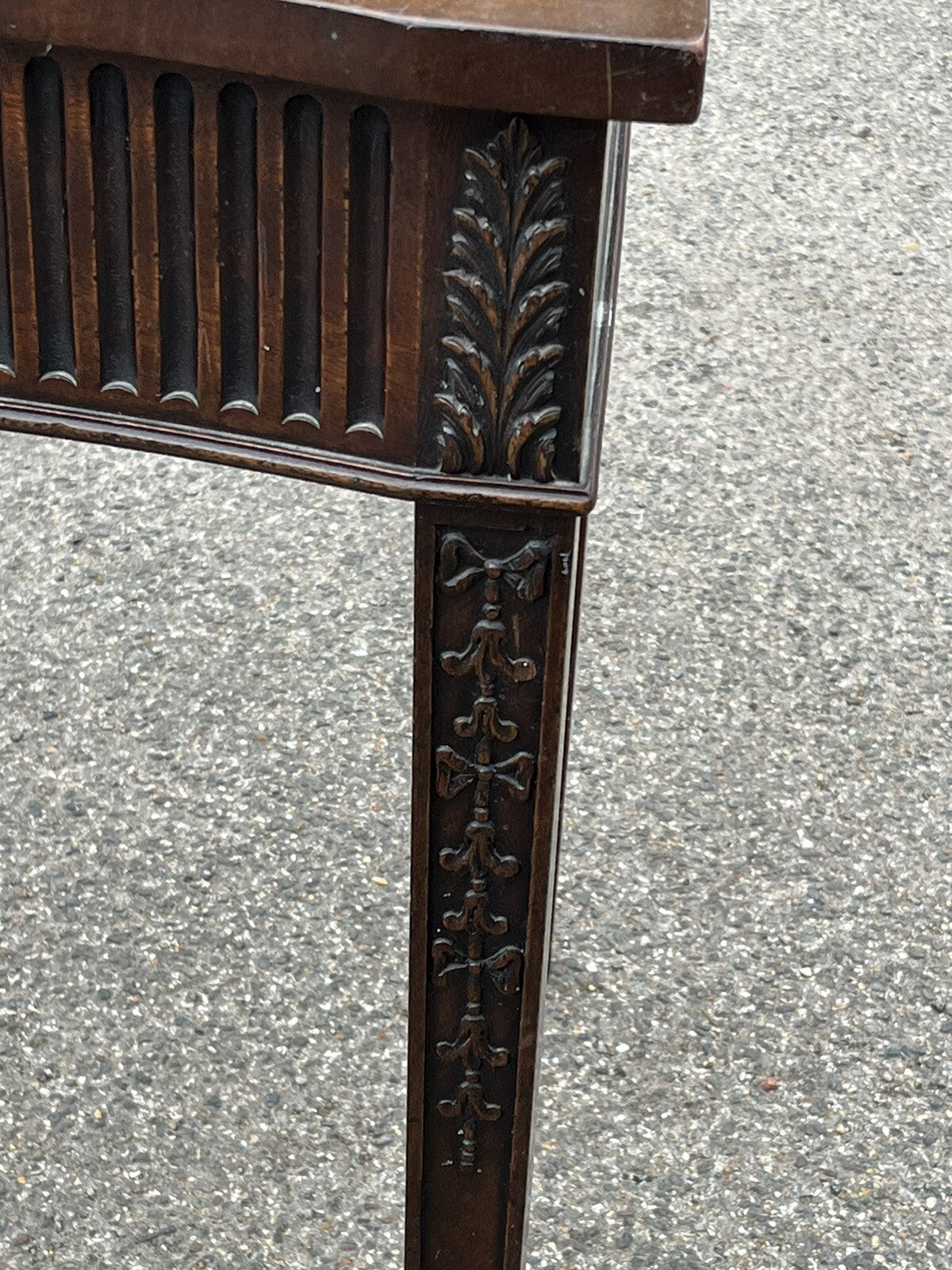 Adams Style Antique Mahogany Console Hall Table, Server. With Central Drawer.
