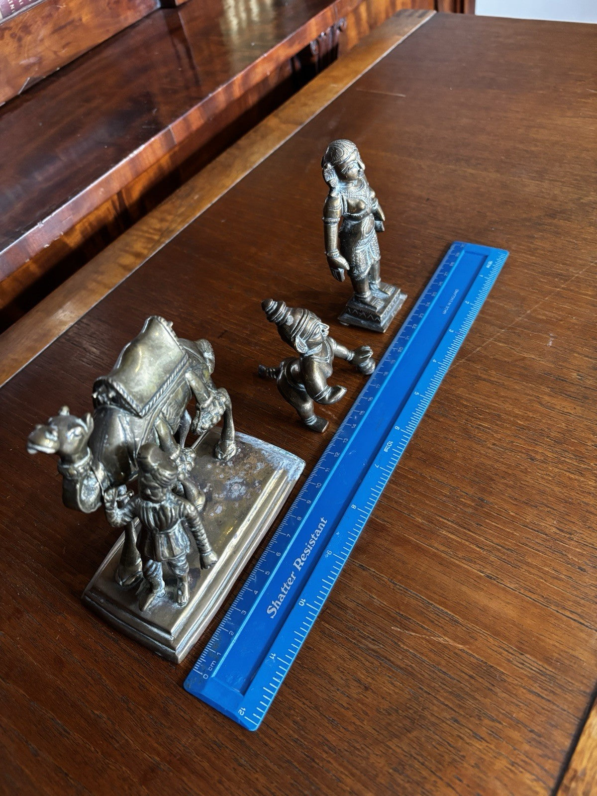3 Antique Brass Figures