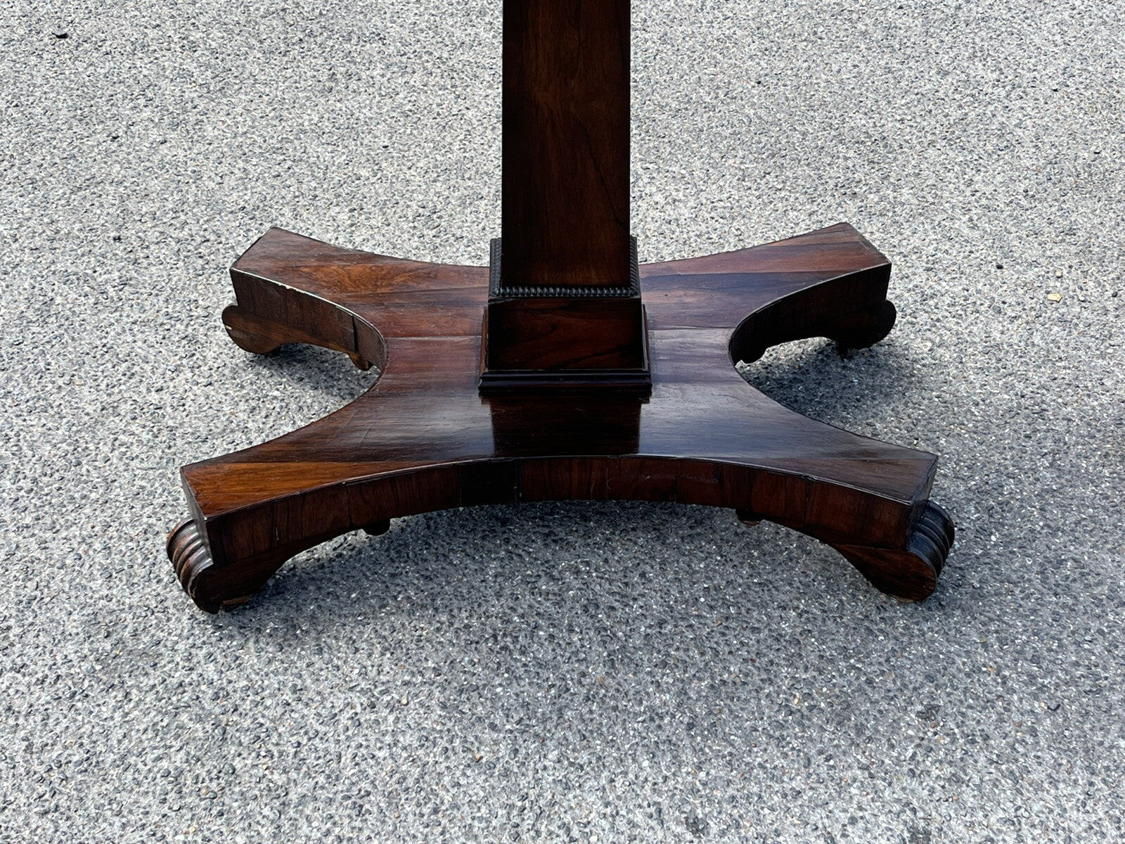 Antique Rosewood Games Table With Fold Over Lid & Card playing area