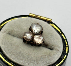 Antique Mine Cut Diamonds Set In 9ct Gold