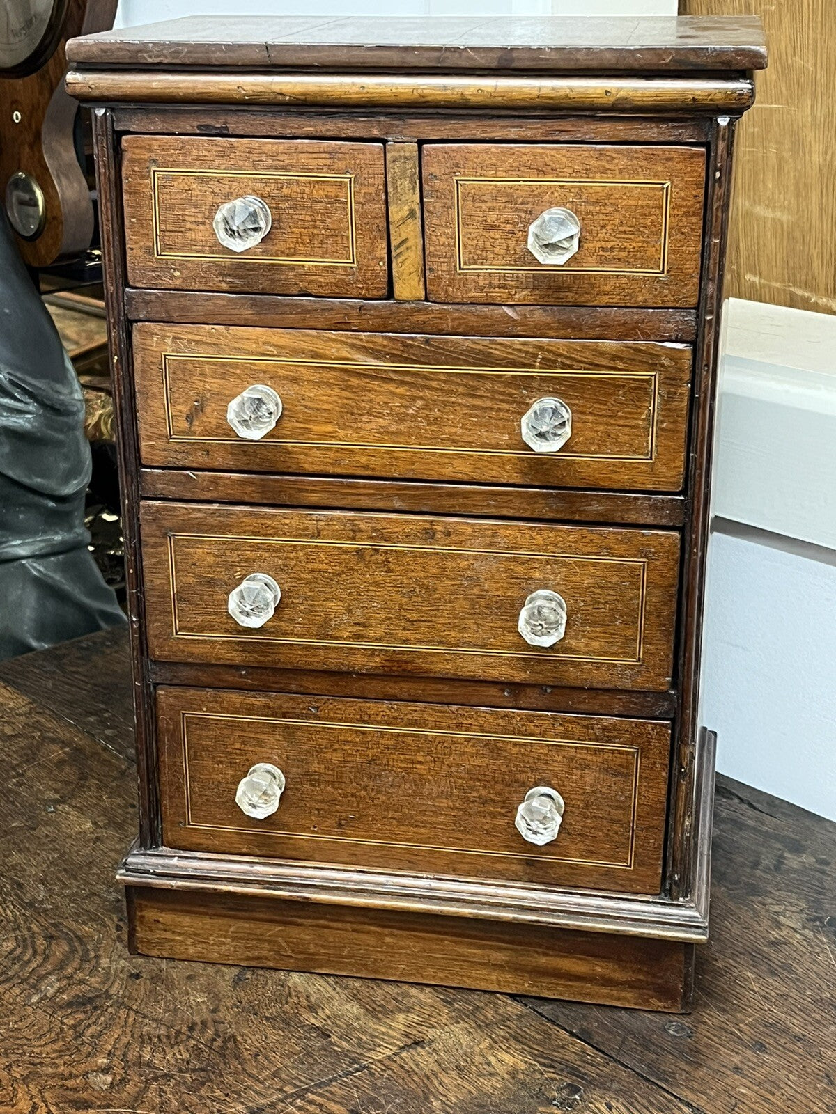 Antique Inlaid Table Top Jewellery/ Trinket Or Collectors Drawers.