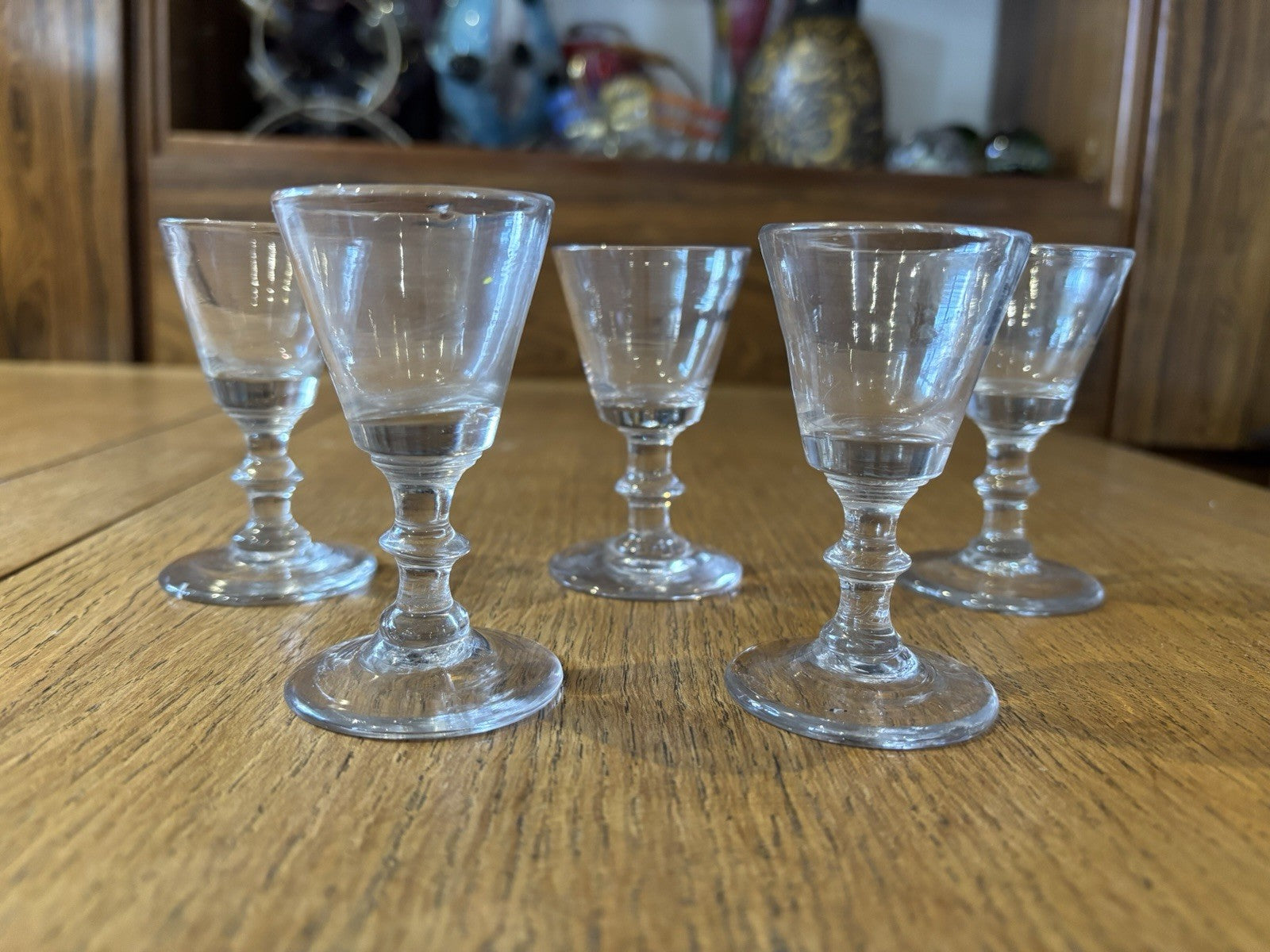 Antique Set Of 5 Liqueur Glasses