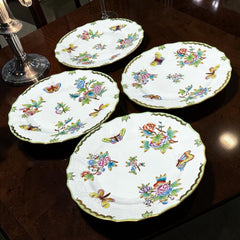 4 Herend Queen Victoria Dinner Plates