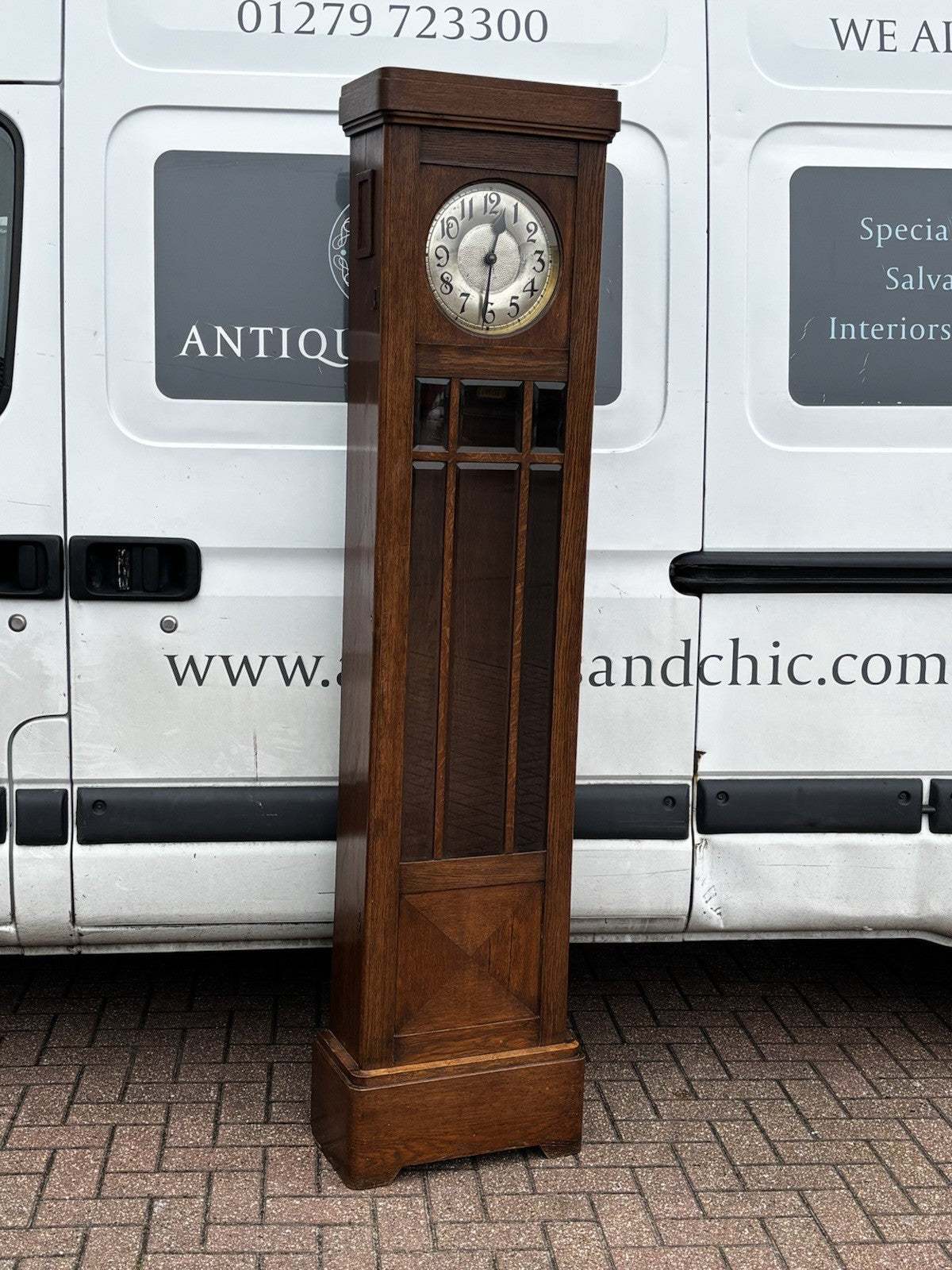 Art Noveau Oak Grandfather/ Longcase Clock