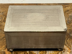 Antique Silver Plate Desk Cigarette Box