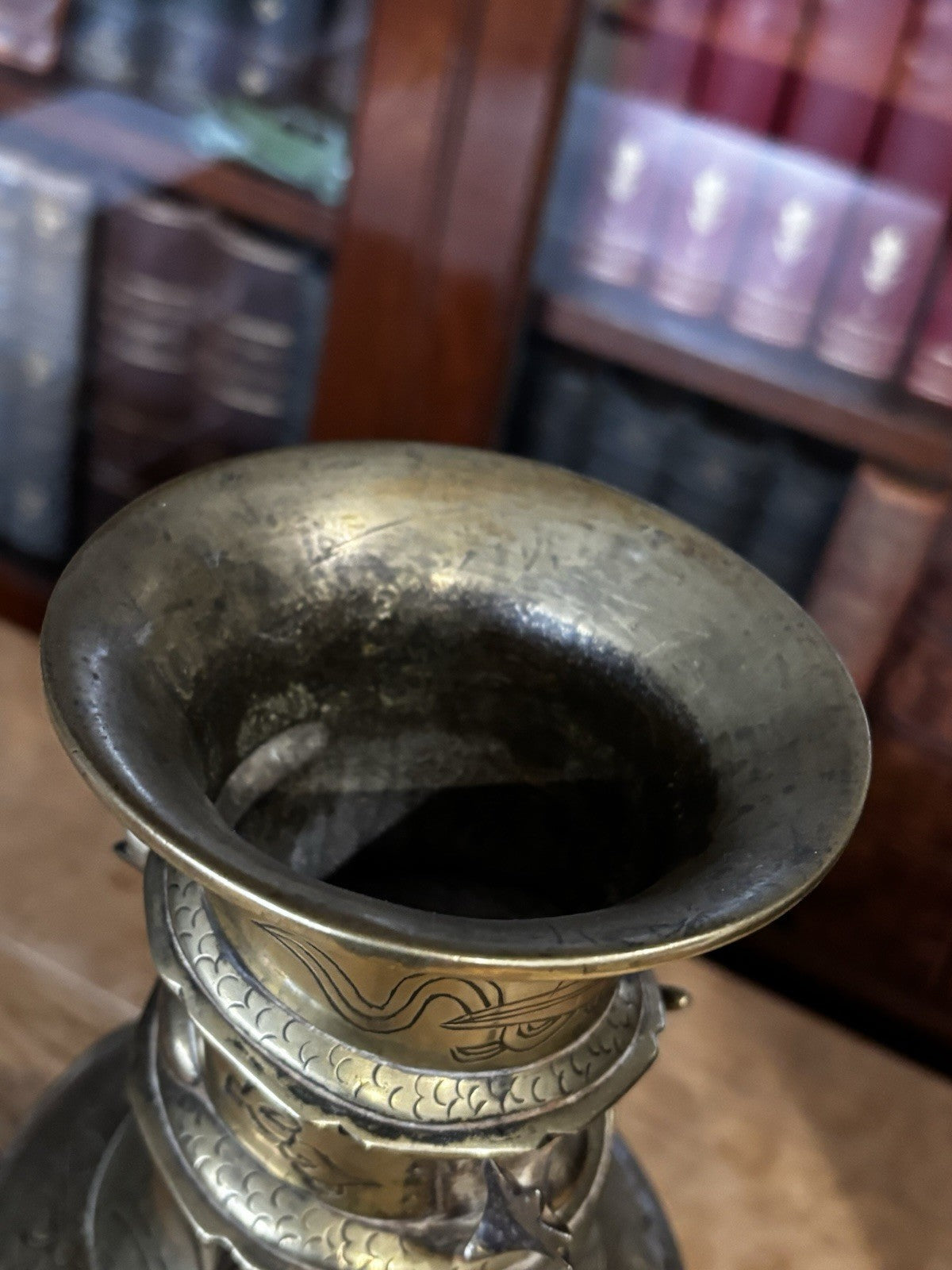 Antique Chinese Vase Decorated With A Dragon
