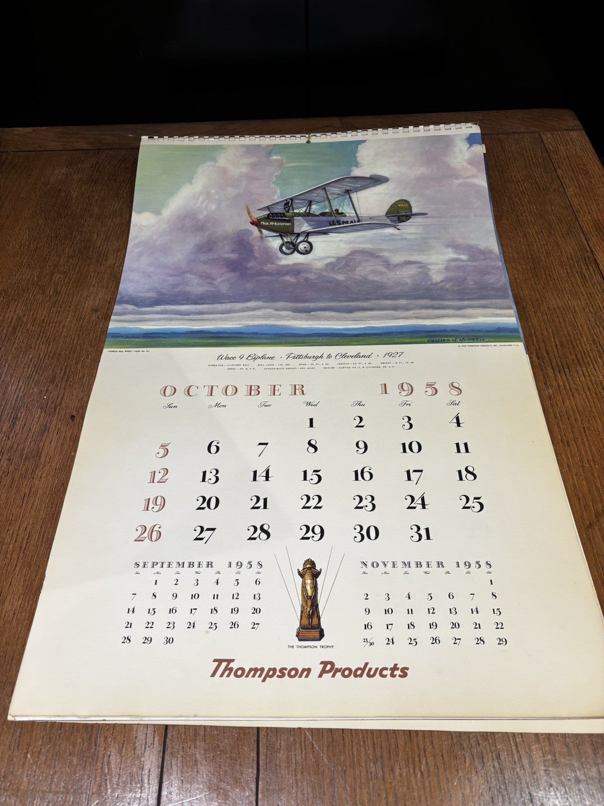 1958 Large Thomson Products Inc Pioneer Mail Wings 66 X 42 Cms