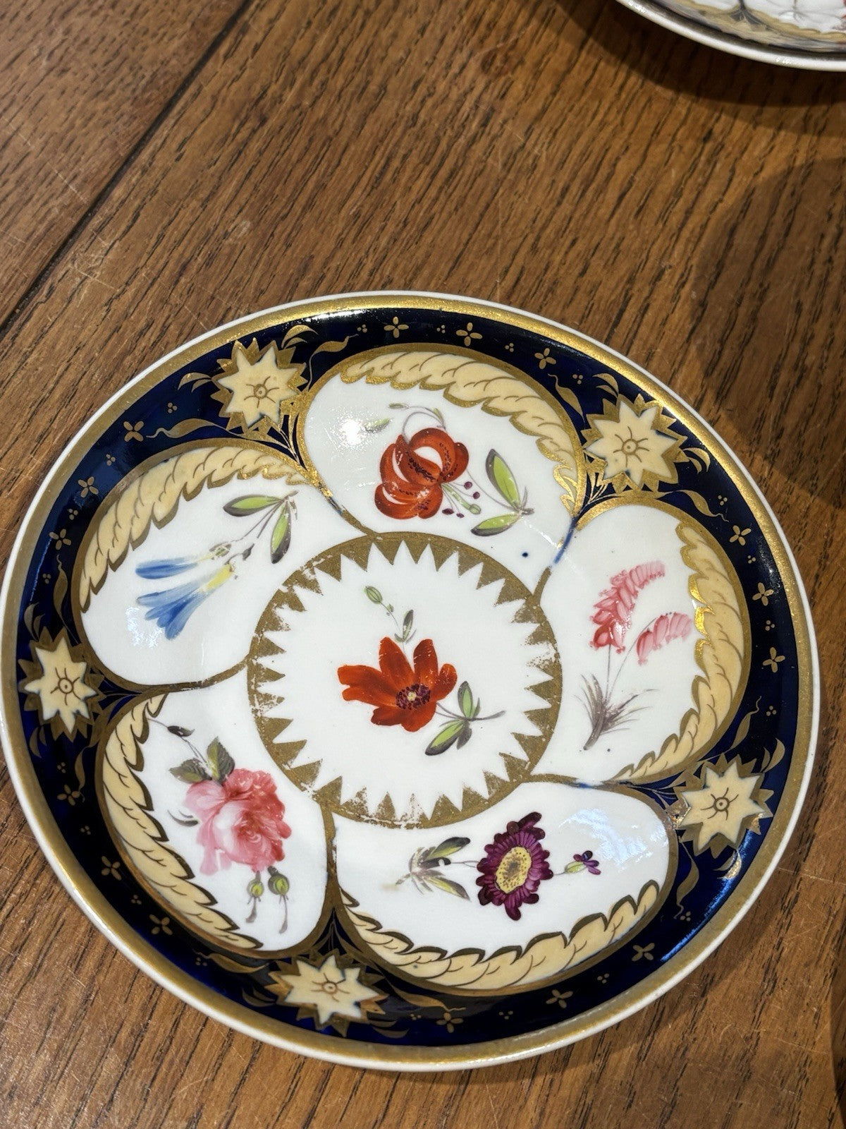 4 Antique Rare Machin  Highly Decorated Gilt Painted Cup & Saucers