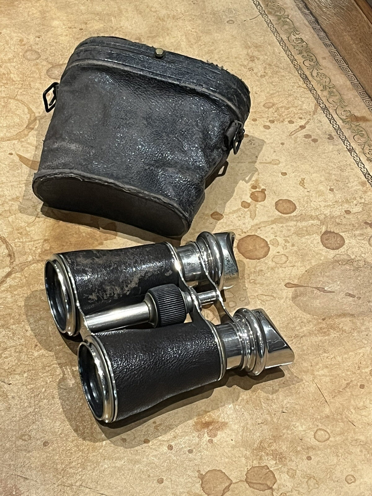 Antique Binoculars, In Original Leather Case, Superb Quality