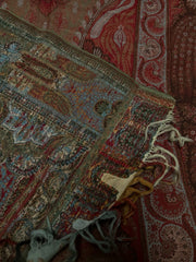 Antique Paisley Textile Table Cloth, Shawl, Table Runner. V Large :- 330x158 Cms