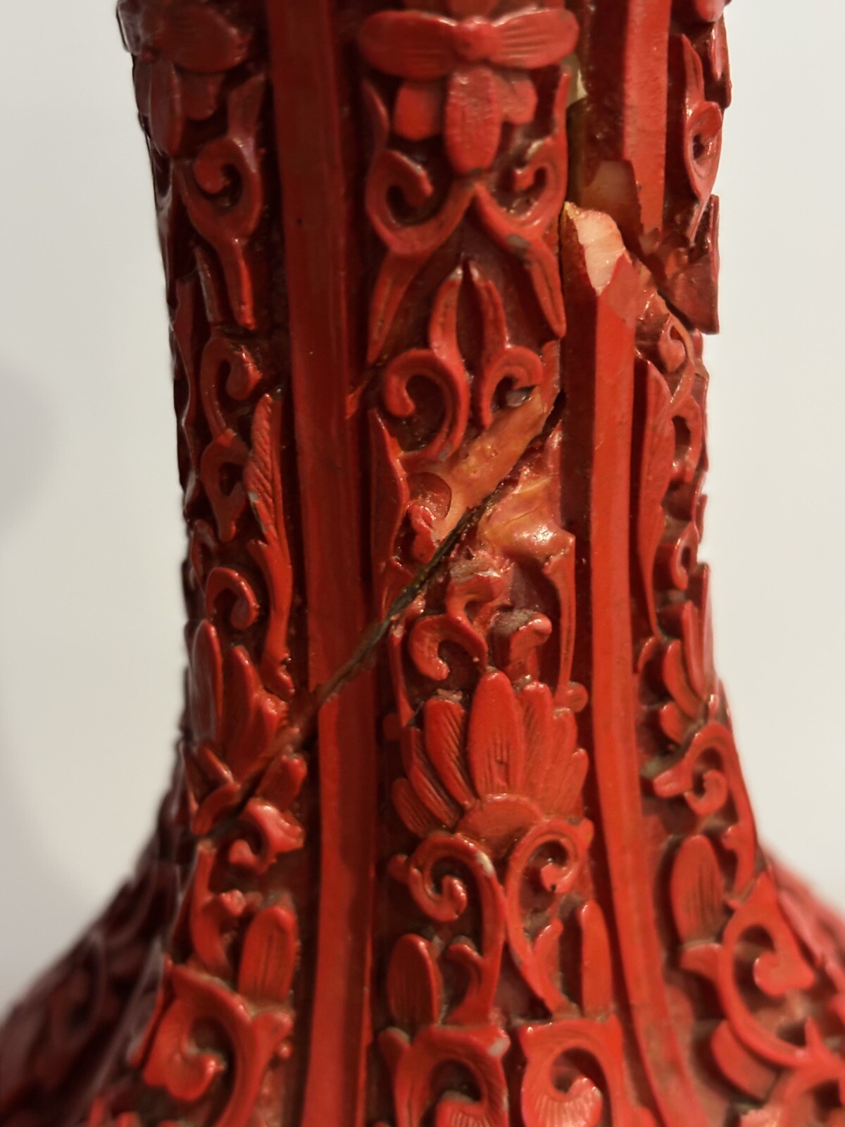 Antique Large Cinnabar Vase