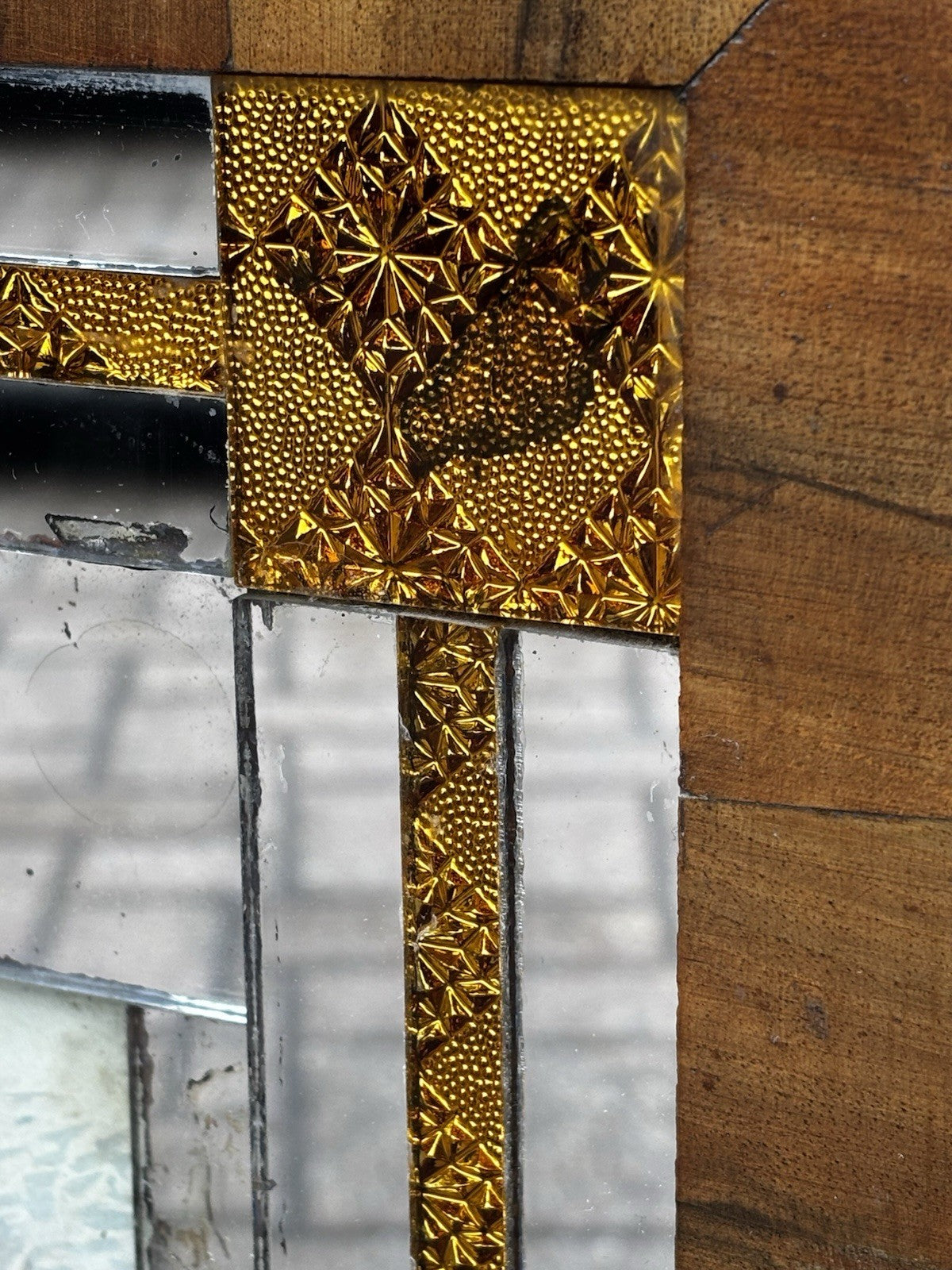 Art Deco Walnut And Glass Fire Screen