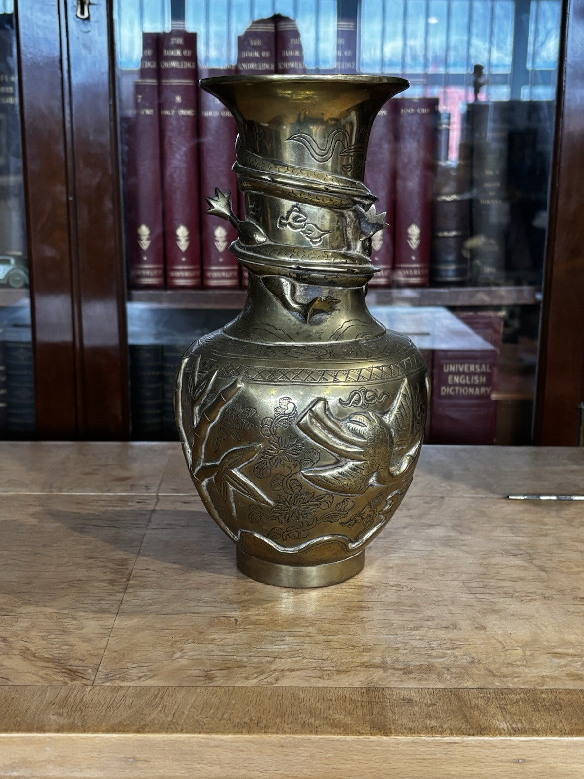 Antique Chinese Vase Decorated With A Dragon