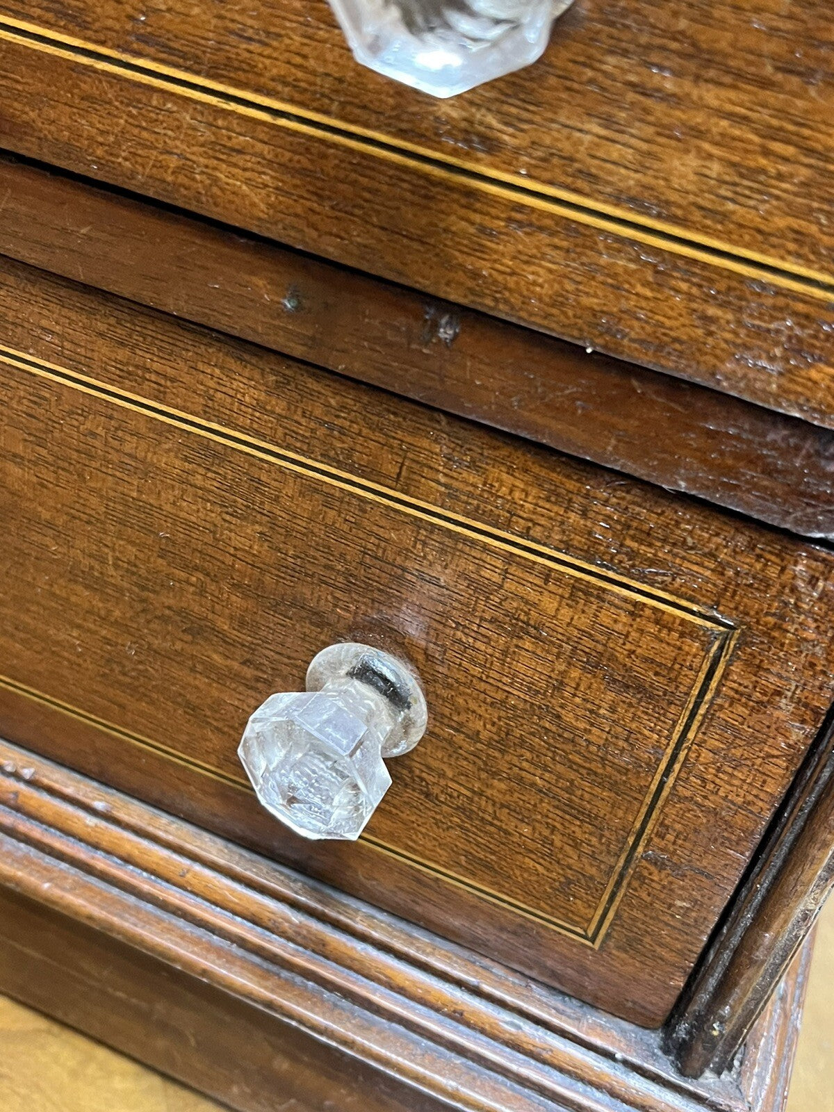 Antique Inlaid Table Top Jewellery/ Trinket Or Collectors Drawers.