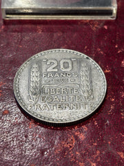 1933 FRANCE Silver 20 Francs Coin