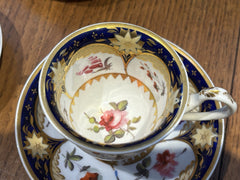 6 Antique Rare Machin  Highly Decorated Gilt Painted Cup & Saucers