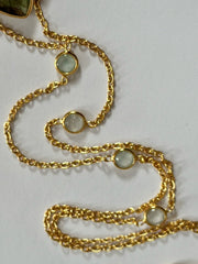 18k Gold Vermeil Plated On 925 Silver Labradorite Teardrop Tourmaline Necklace