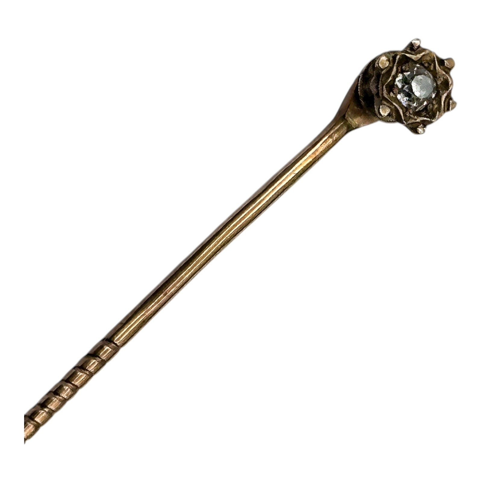 Antique 14ct Gold Diamond Stick Pin