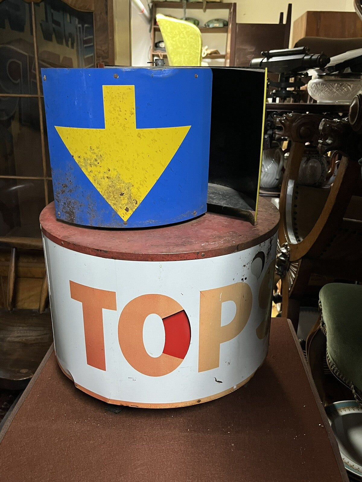 1960/70's USA Garage Sign. Spins In The Wind.