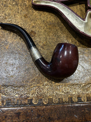 Antique Pipe with Silver Band In Original Box
