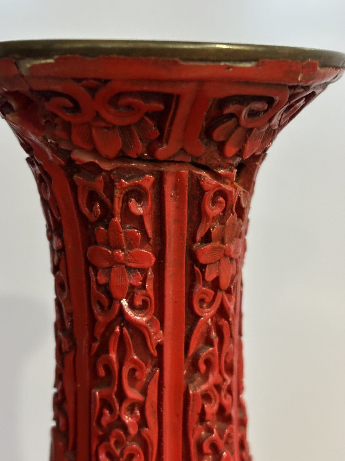 Antique Large Cinnabar Vase