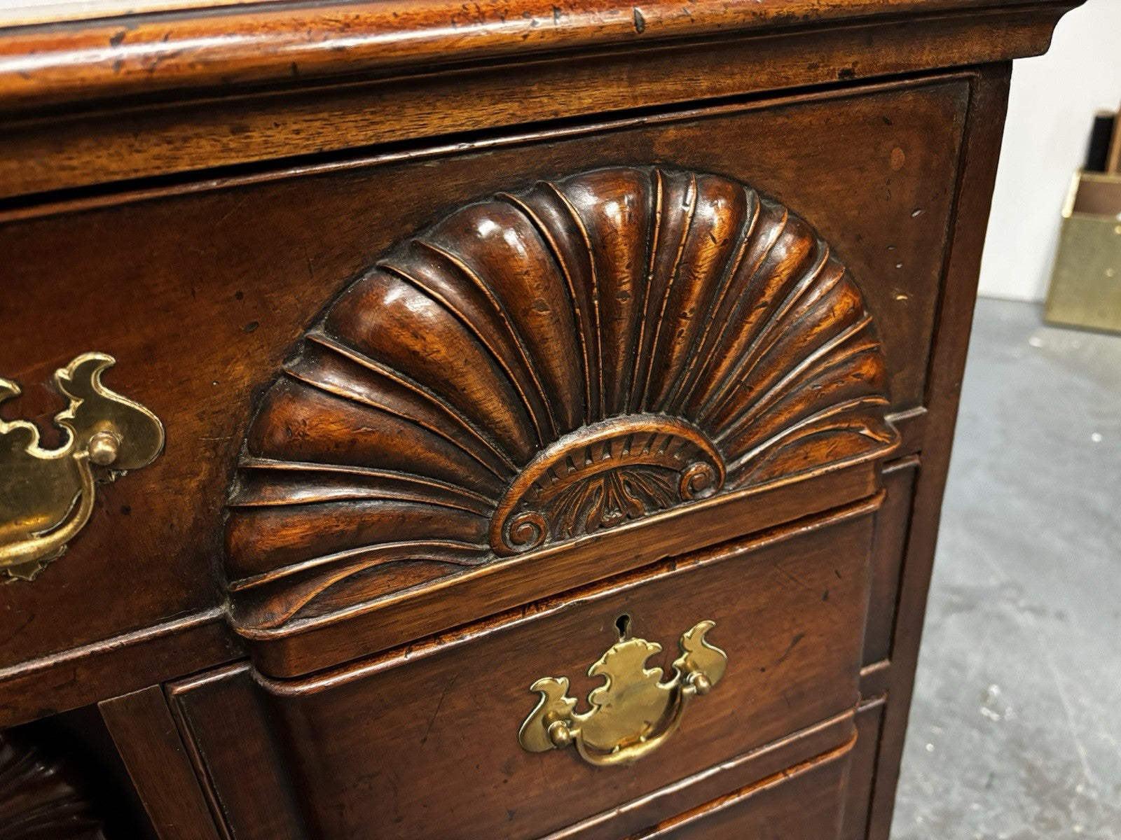 Antique Mahogany Rhode Island Desk, In The Style Of John Townsend.