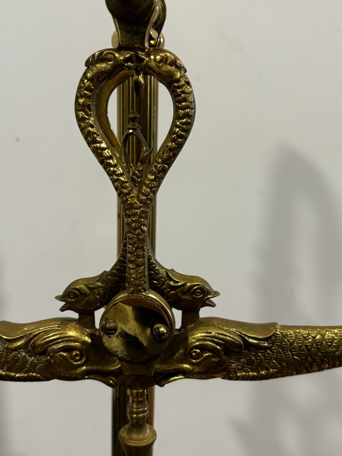 Apothecary Brass Scales , Decorated With Fishes. Good Quality. Large In Size