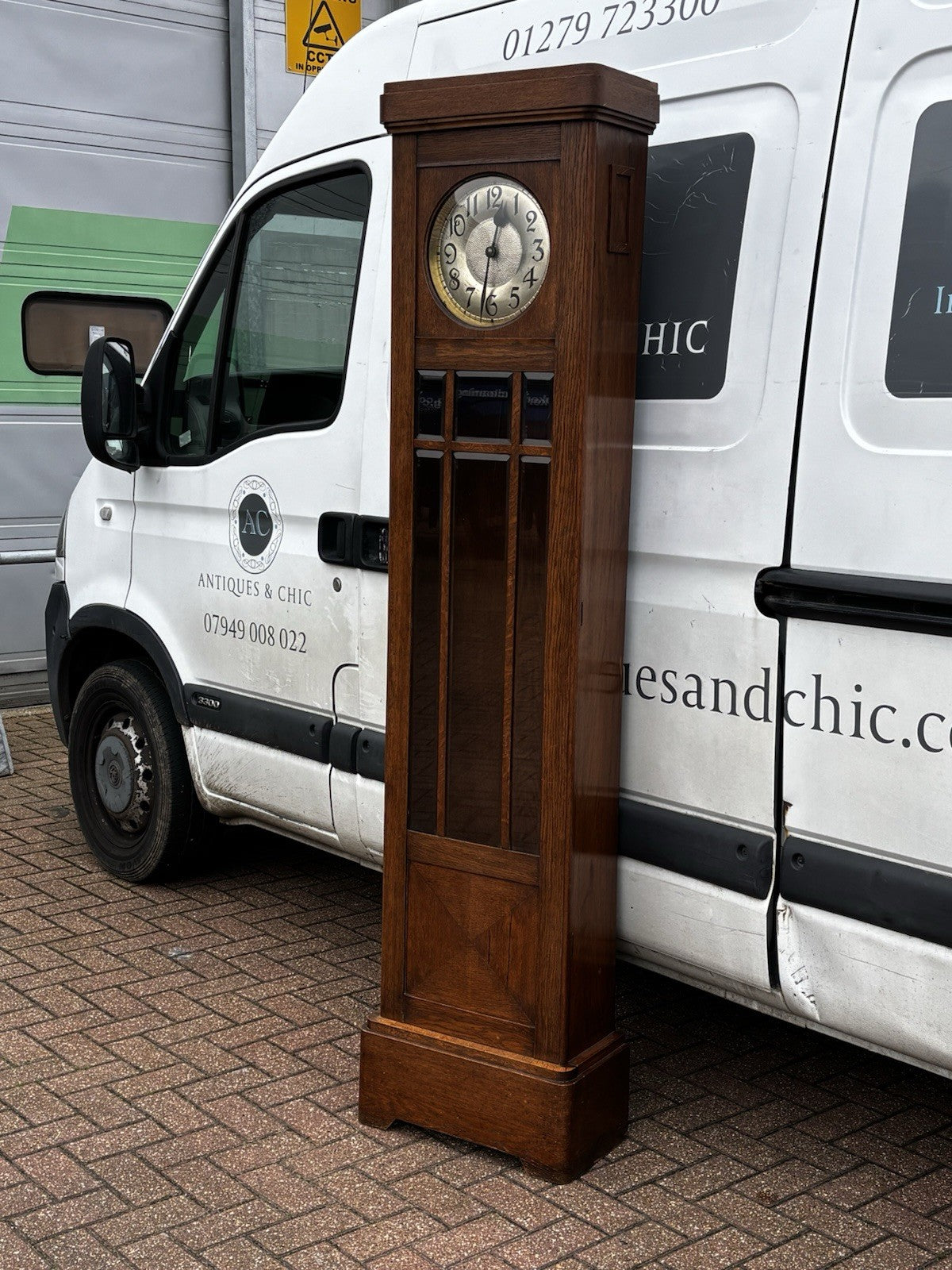 Art Noveau Oak Grandfather/ Longcase Clock