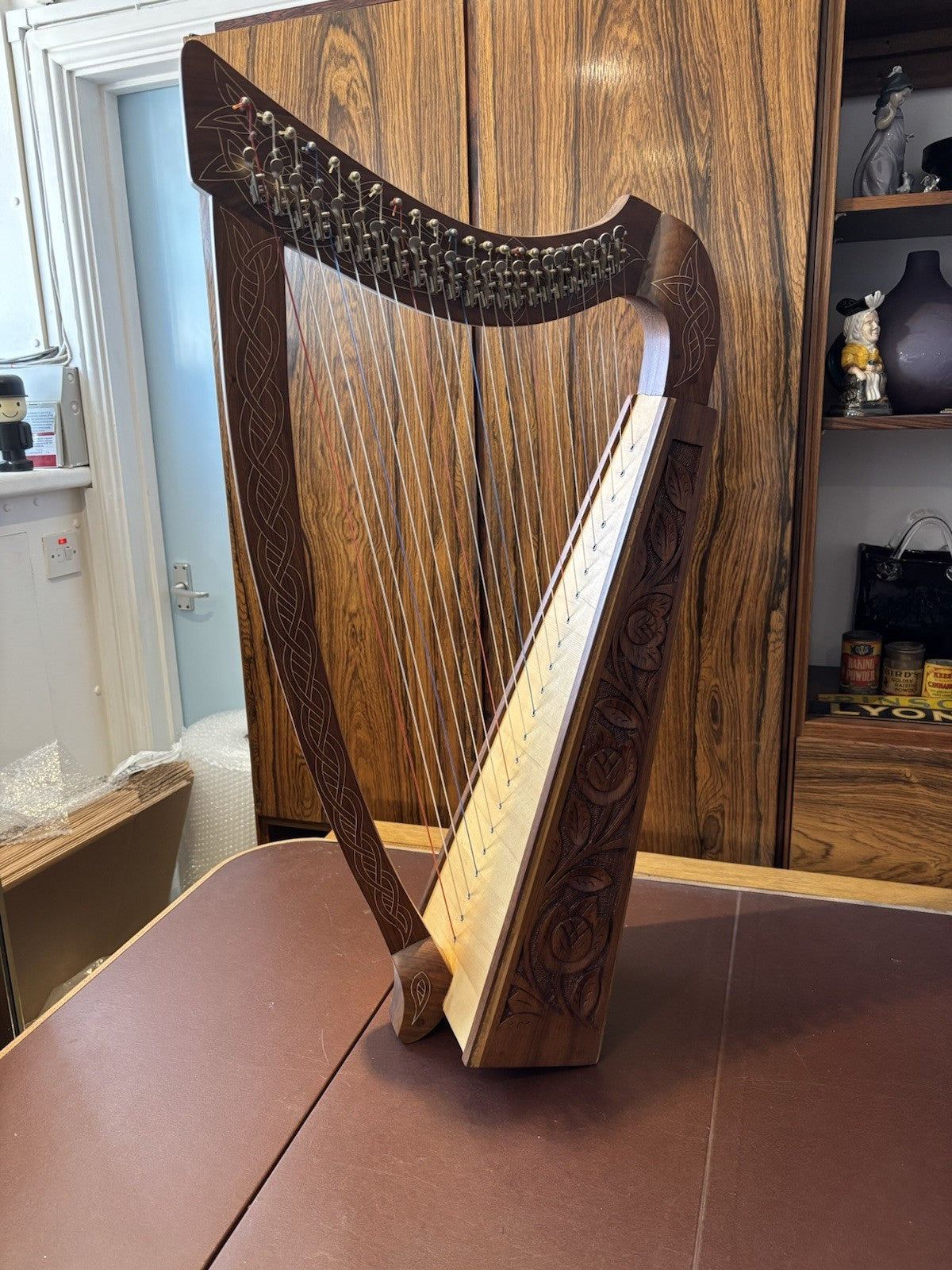 22 String Walnut Celtic Harp.