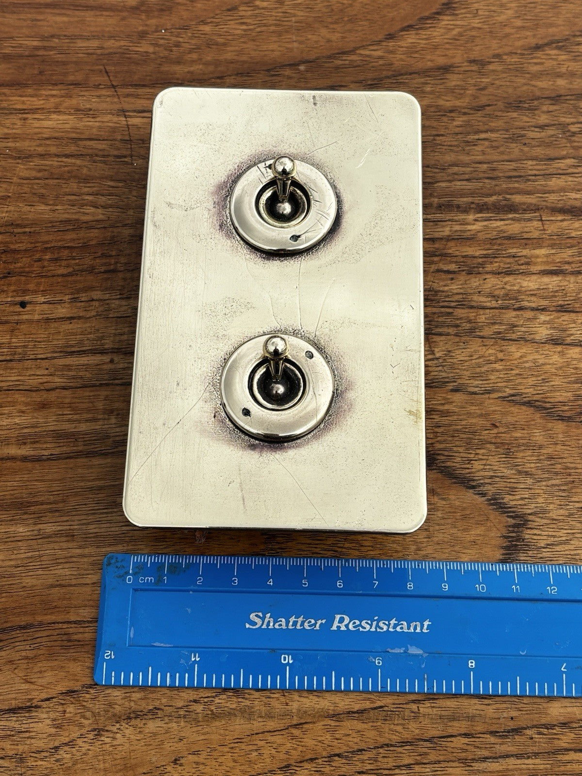 Antique Brass Twin Light Switch