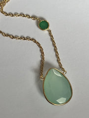 18k Gold Vermeil Plated On 925 Silver Natural Tourmaline And Emerald Necklace