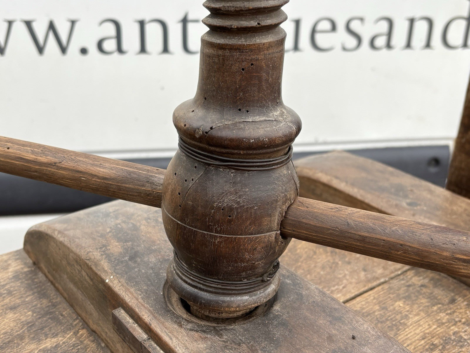 Antique Oak Book Press With Brass Plaque    "All Souls Library"