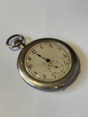 Antique Silver Pocket Watch With Boxing / Fighting Scene On Reverse