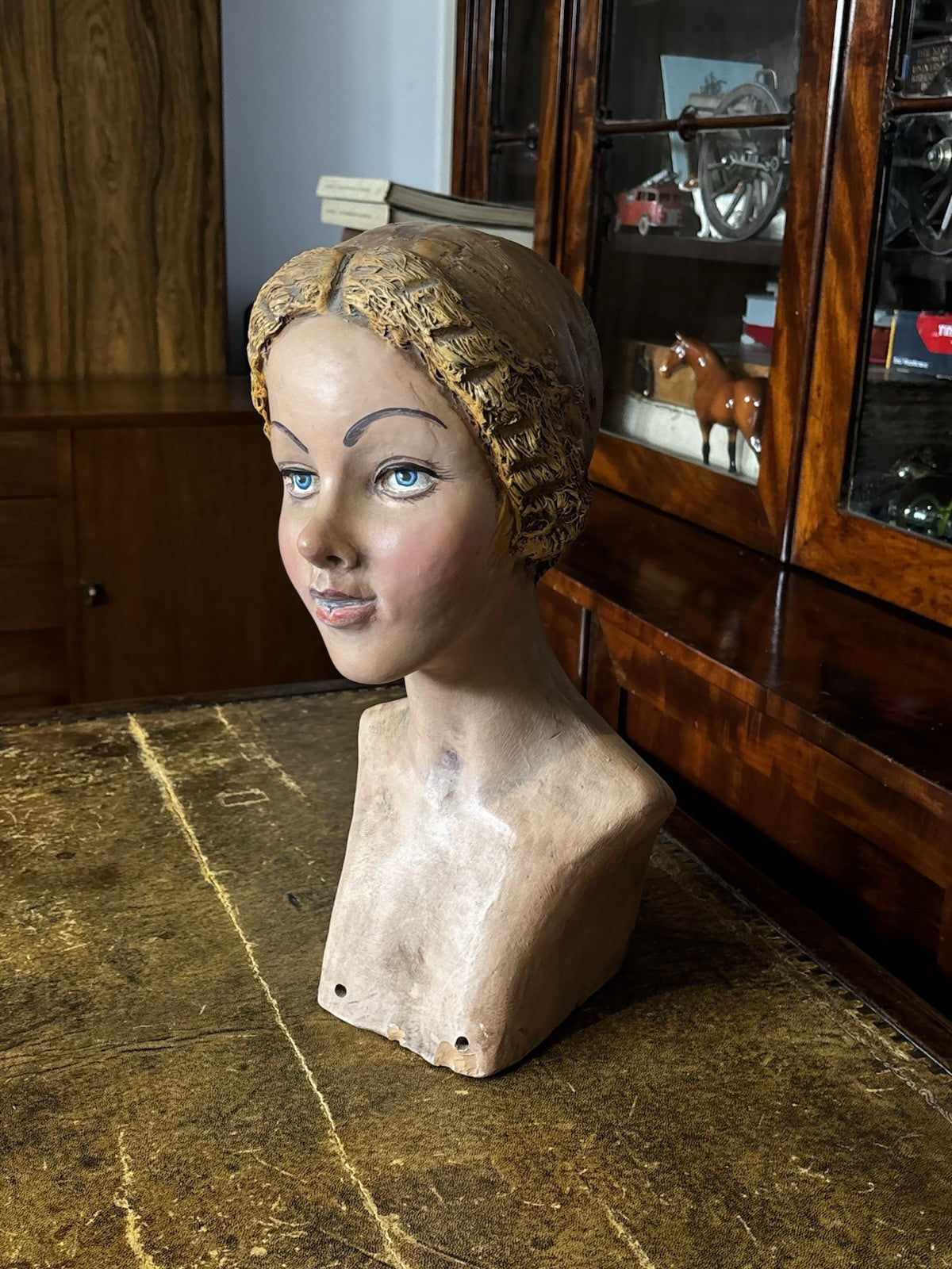 Art Deco Mannequin/ Milliners Head, Heavy Pottery Model, Superb Quality