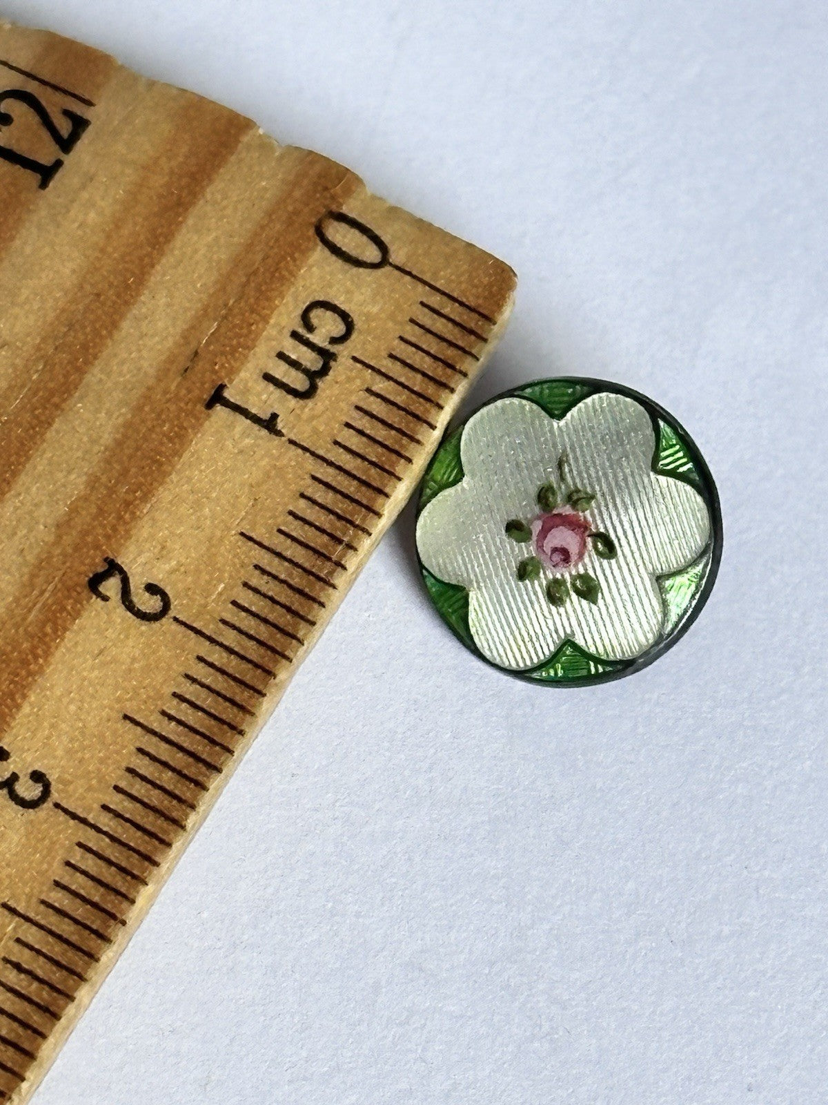 Antique Guilloche Enamel Shirt Studs And Brooch In Original Box A/F