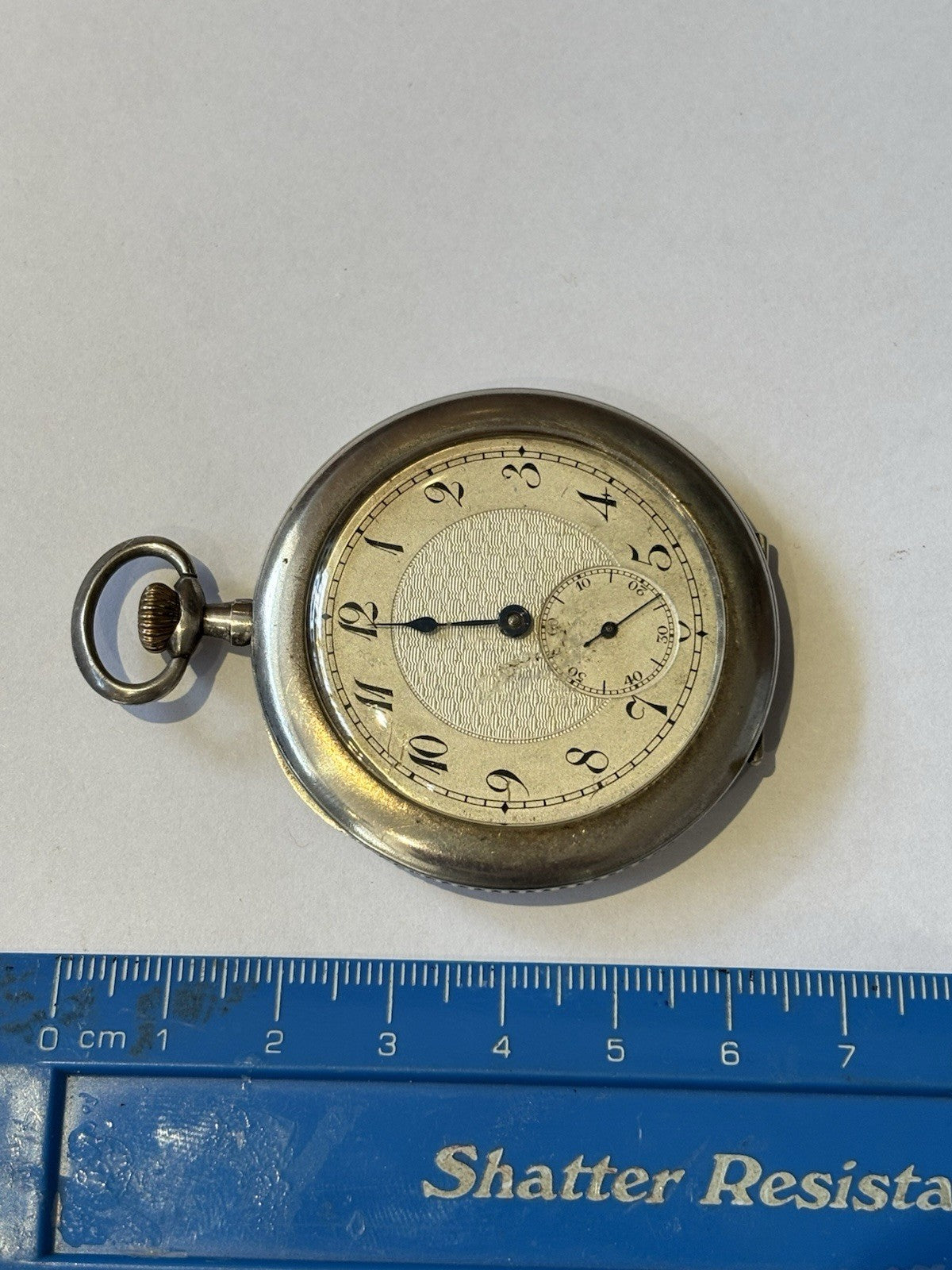 Antique Silver Pocket Watch With Boxing / Fighting Scene On Reverse