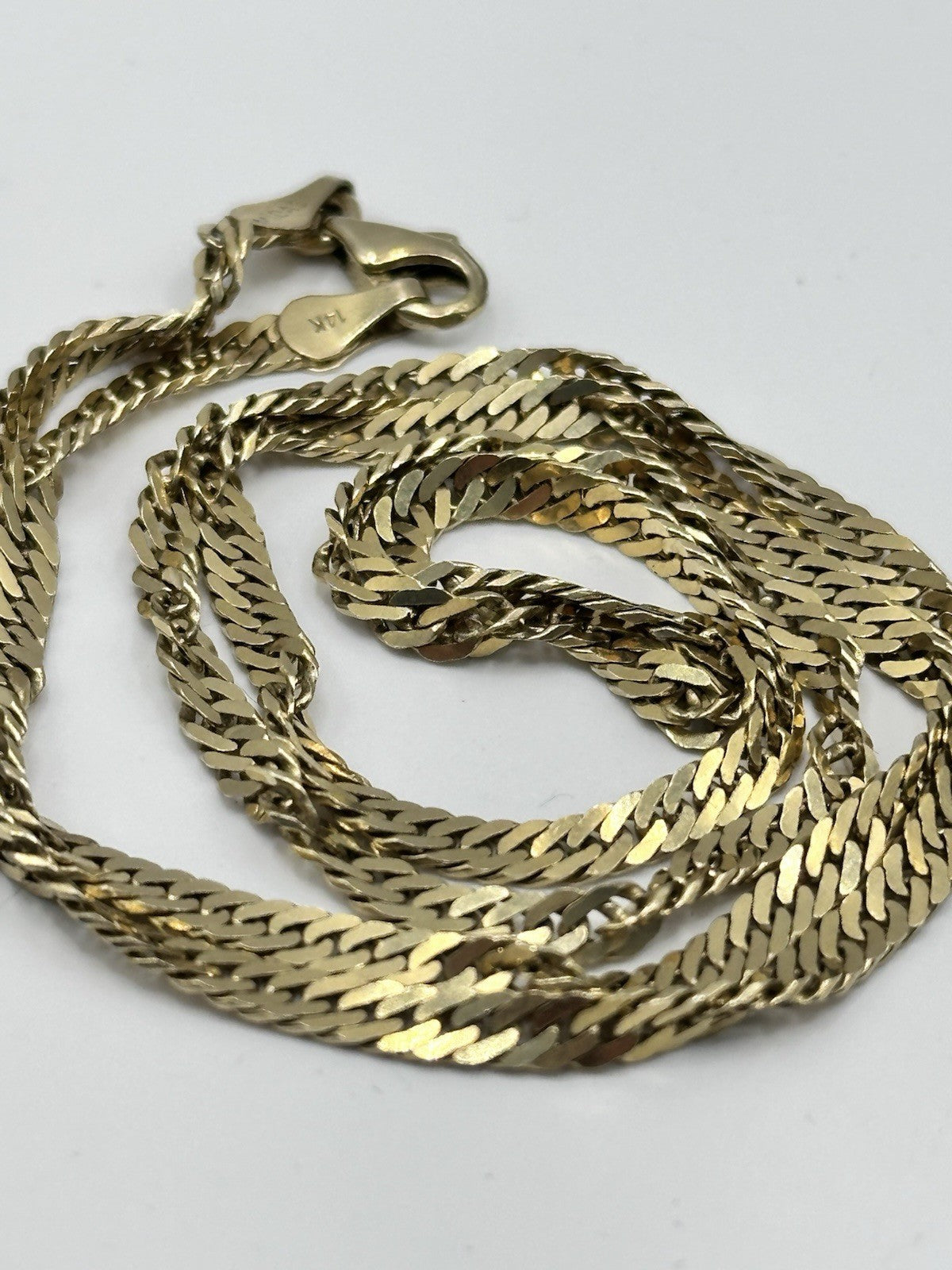 14ct Gold Cuban Link Twist Chain Necklace 9.65g
