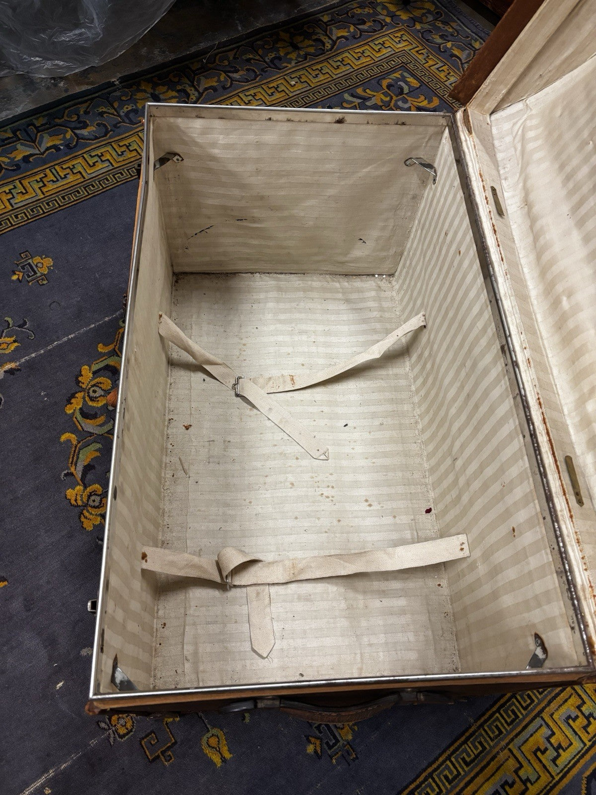 Antique Collection Of Luggage, Trunk, Hat Box & Bag.